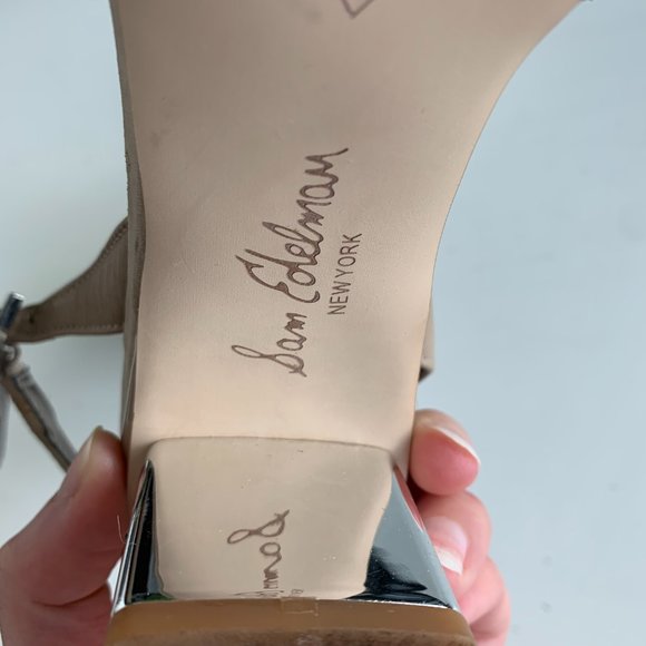 Leather Snake Print Sam Edelman "Carol" Sling-Backs size 8.5 - Picture 4 of 5